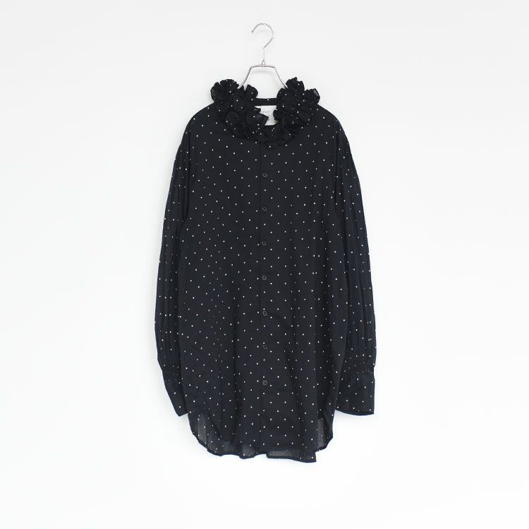 cotton frill collar dot shirts コットンフリルドットシャツ