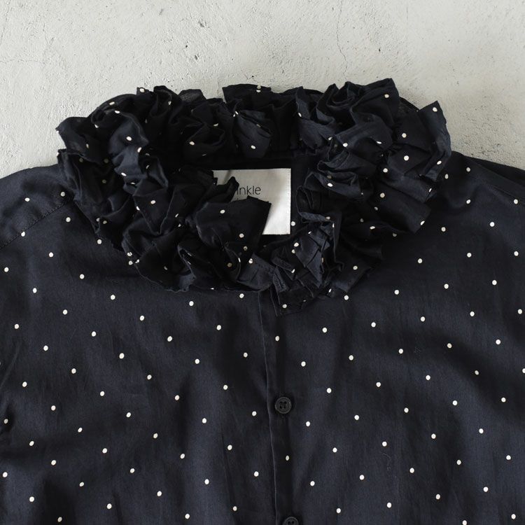 cotton frill collar dot shirts コットンフリルドットシャツ