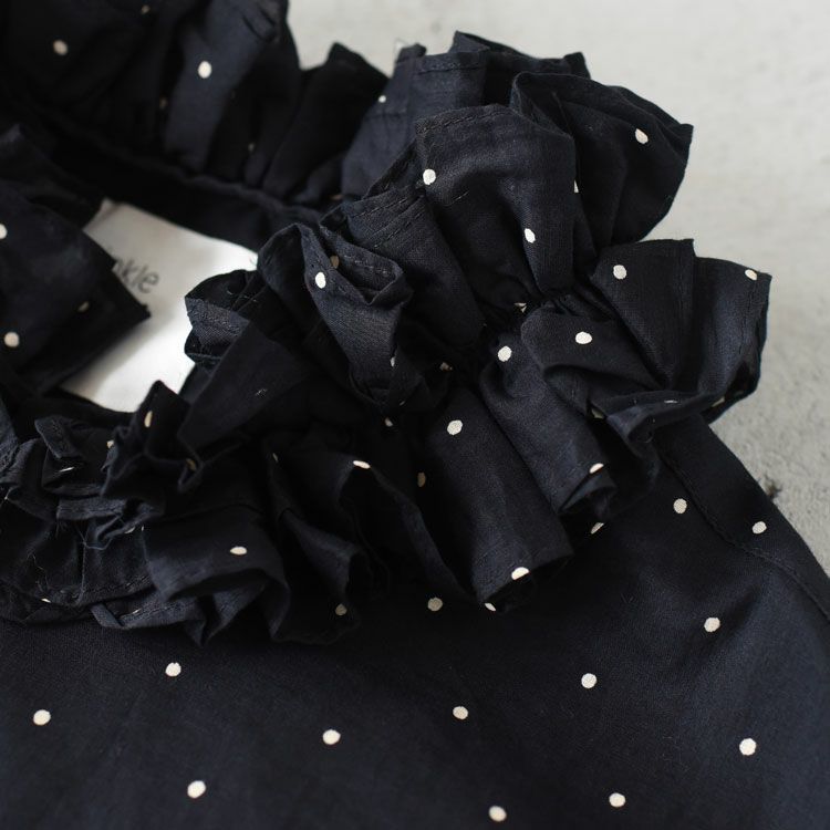 cotton frill collar dot shirts コットンフリルドットシャツ