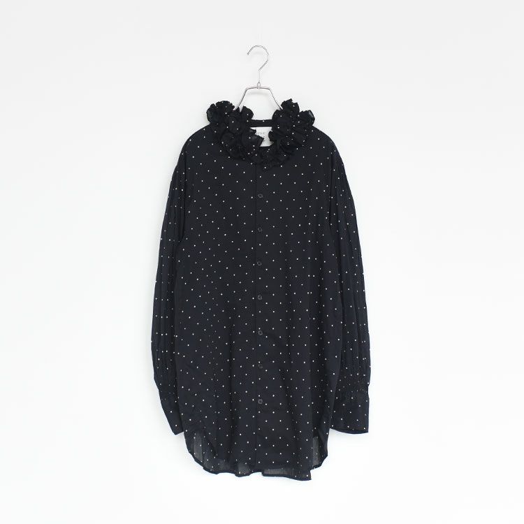 cotton frill collar dot shirts コットンフリルドットシャツ