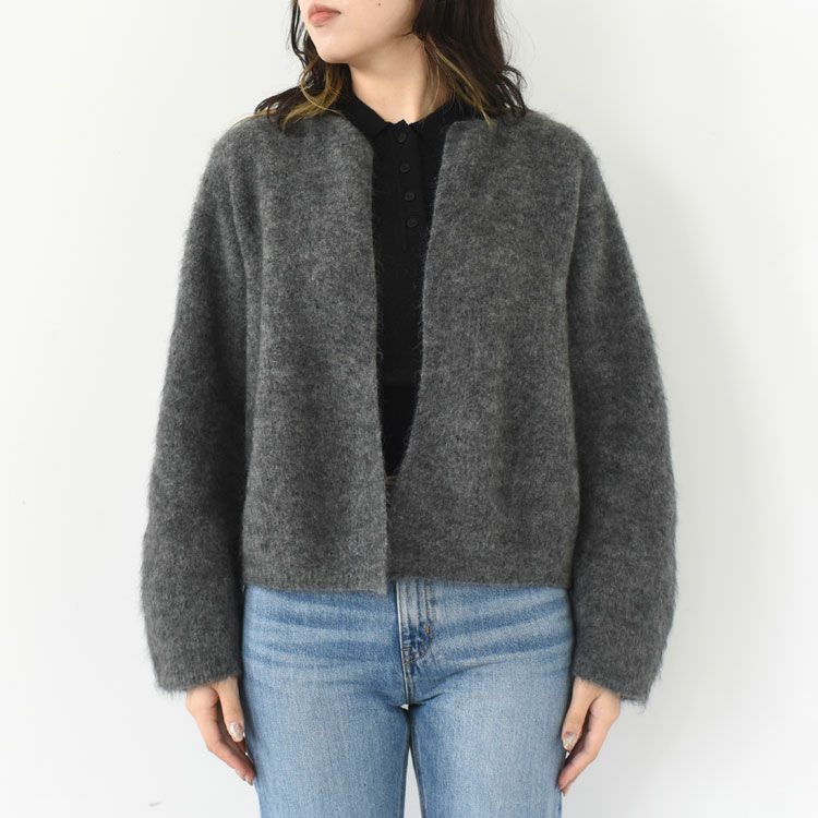 stretch superkid mohair short cardigan モヘアショートカーディガン