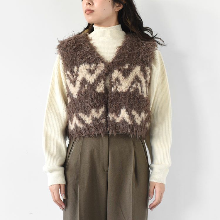 uruguayan wool COWICHAN hand-knit vest カウチンハンドニットベスト