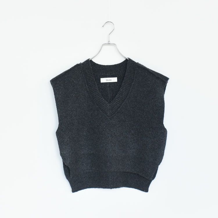 anuke（アンヌーク）/Vneck Lock Knitvest Vネックロックニット