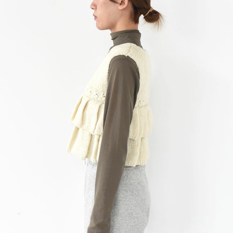 frill knit vest フリルニットベスト