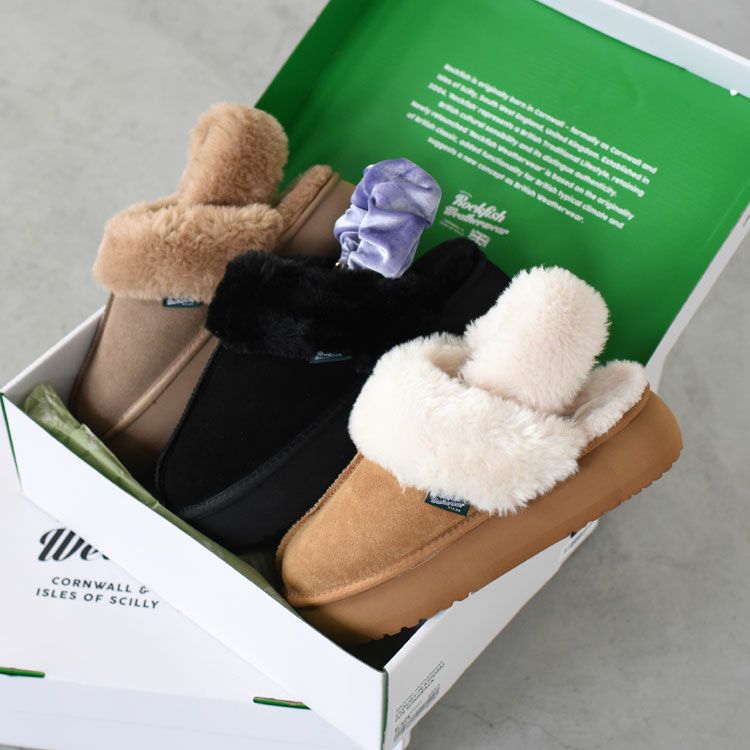 SALE 20％OFF】Cloudy Flatform Fur Slingback クラウディフラット