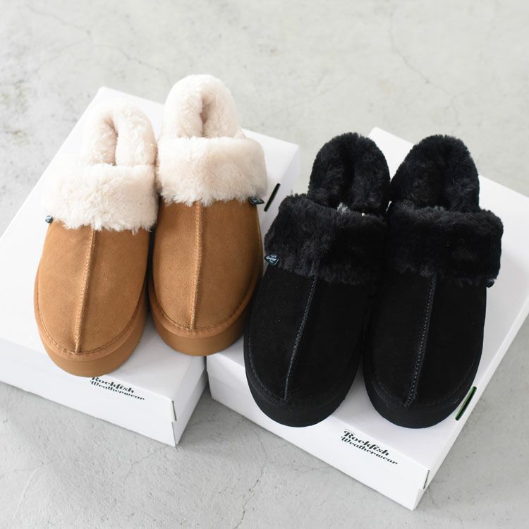 Cloudy Flatform Fur Slingback クラウディフラットフォーム ファー スリングバック