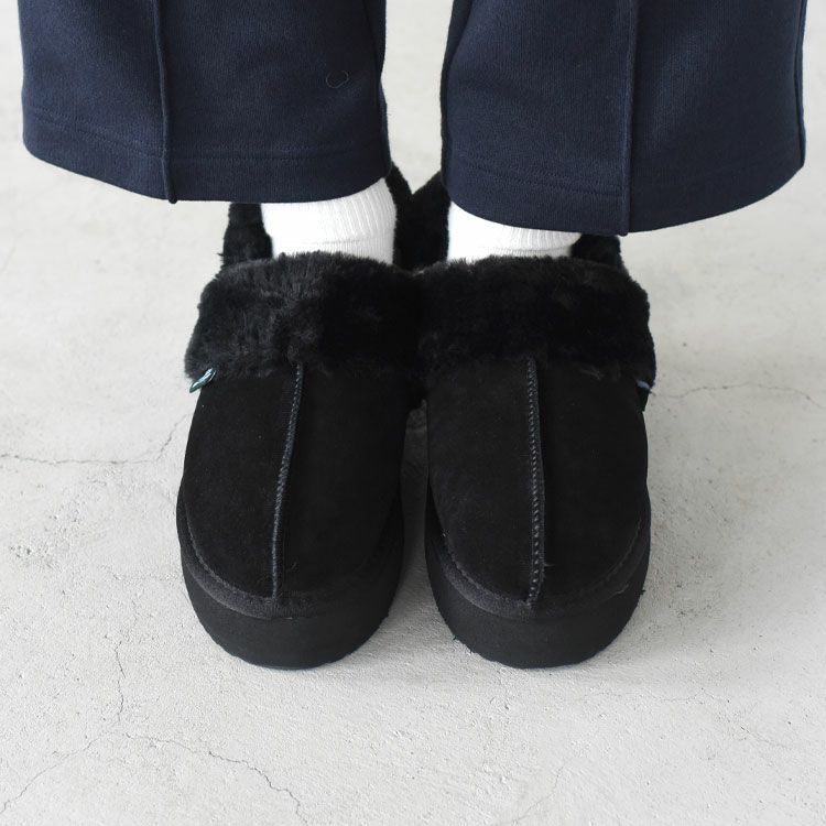 Cloudy Flatform Fur Slingback クラウディフラットフォーム ファー スリングバック