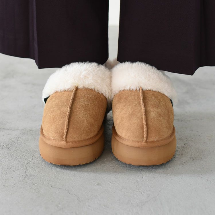 Cloudy Flatform Fur Slingback クラウディフラットフォーム ファー スリングバック