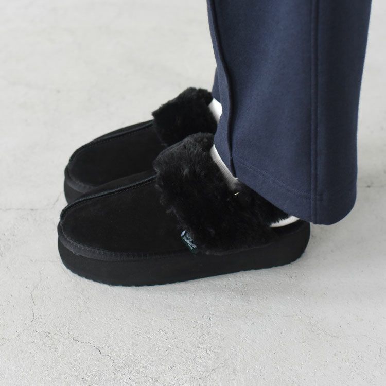 Cloudy Flatform Fur Slingback クラウディフラットフォーム ファー スリングバック