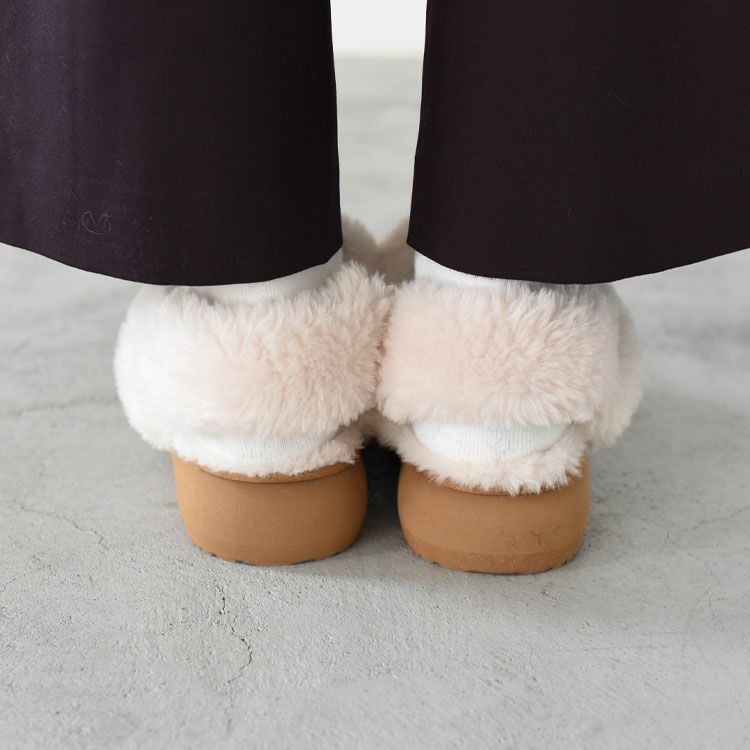 Cloudy Flatform Fur Slingback クラウディフラットフォーム ファー スリングバック
