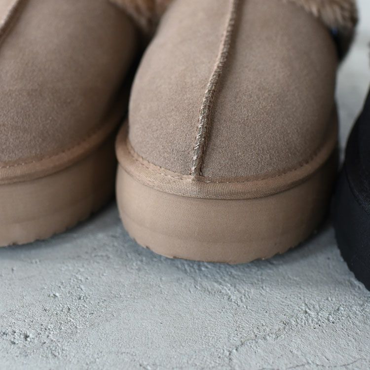 Cloudy Flatform Fur Slingback クラウディフラットフォーム ファー スリングバック