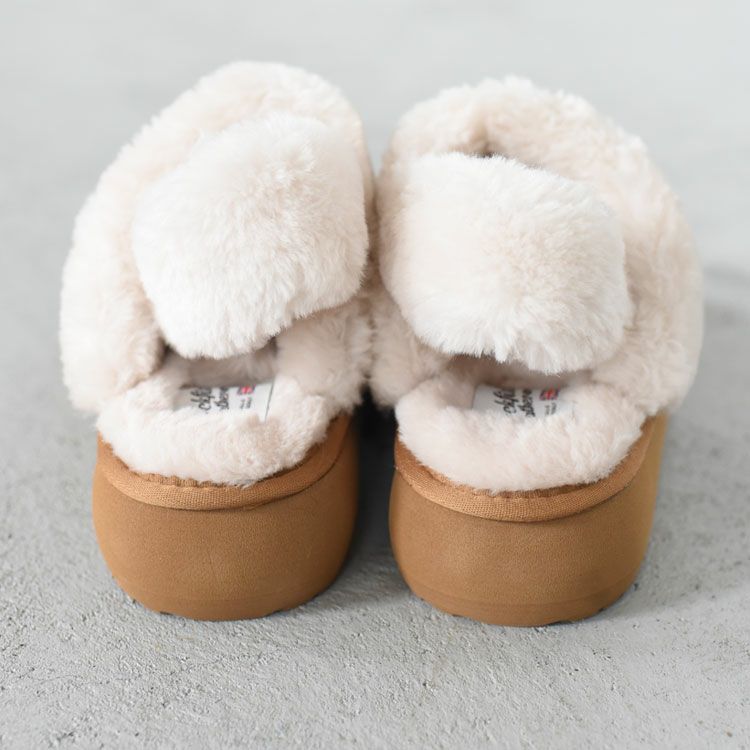 Cloudy Flatform Fur Slingback クラウディフラットフォーム ファー スリングバック