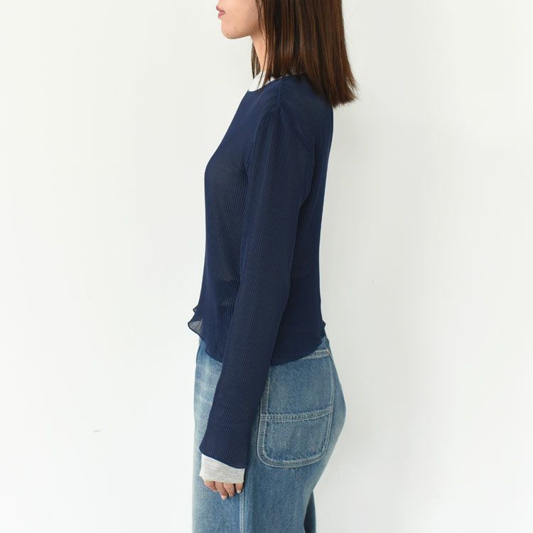 pleats crew neck P/O プリーツクルーネックプルオーバー