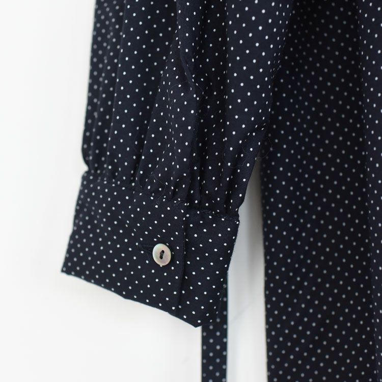 dots shirt onepiece with belt ベルト付きドットシャツワンピース