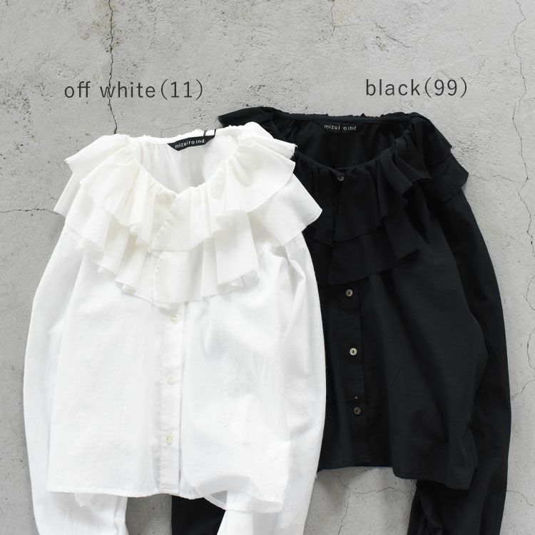 double frill collars shirts ダブルフリルカラーシャツ/mizuiro