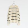 COTTON LINEN MESH STRIPED KNIT コットンリネン メッシュストライプニット