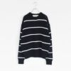 COTTON LINEN MESH STRIPED KNIT コットンリネン メッシュストライプニット