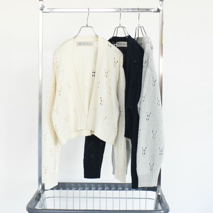 openwork pattern knit cardigan オープンワーク パターン ニットカーディガン