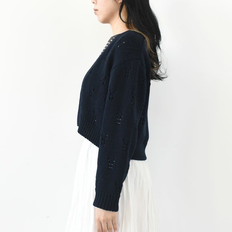 openwork pattern knit cardigan オープンワーク パターン ニットカーディガン