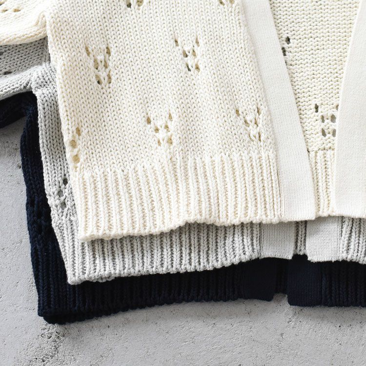openwork pattern knit cardigan オープンワーク パターン ニットカーディガン