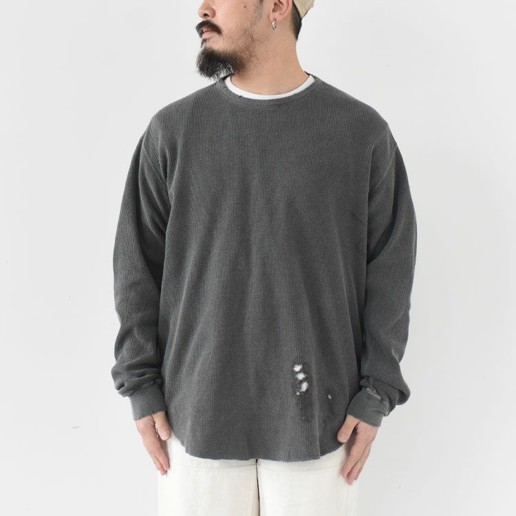WAFFLE CREW NECK 30/1 ORGANIC COTTON WAFFLE ワッフルクルーネック オーガニックコットンワッフル