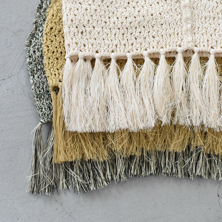 double honeycomb mesh fringed top ダブルハニカムメッシュフリンジトップ