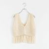 double honeycomb mesh fringed top ダブルハニカムメッシュフリンジトップ