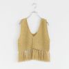 double honeycomb mesh fringed top ダブルハニカムメッシュフリンジトップ