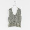 double honeycomb mesh fringed top ダブルハニカムメッシュフリンジトップ