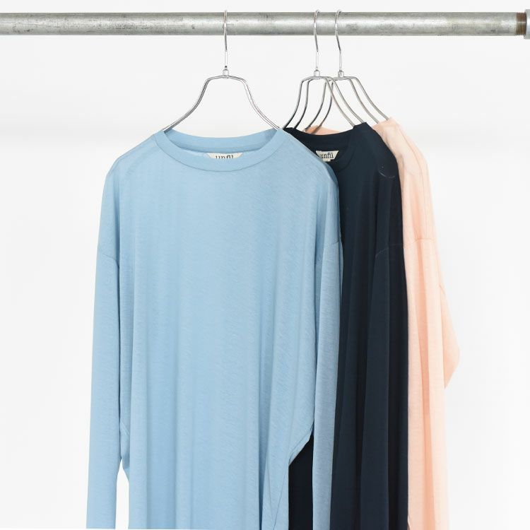 twisted cotton sheer jersey long sleeve Tee ツイステッドコットン シアージャージー ロングスリーブTシャツ