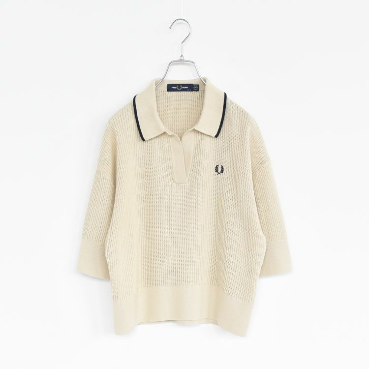 Open-Collar Mesh Knit Shirt オープンカラーメッシュニットシャツ