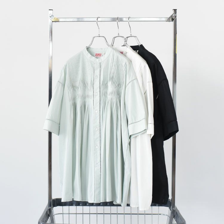 Baran_PIN TUCK SHIRT バラン ピンタックシャツ