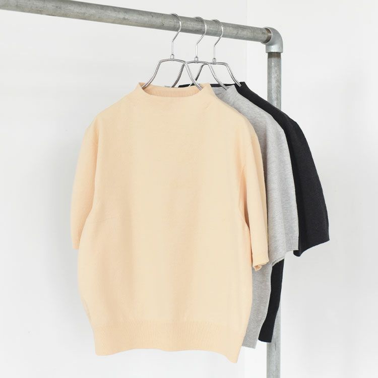 stretch organic cotton bottle-neck sweater ストレッチオーガニックコットン ボトルネックセーター