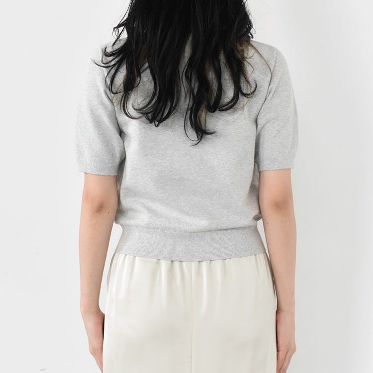 stretch organic cotton bottle-neck sweater ストレッチオーガニックコットン ボトルネックセーター