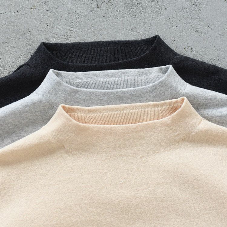 stretch organic cotton bottle-neck sweater ストレッチオーガニックコットン ボトルネックセーター