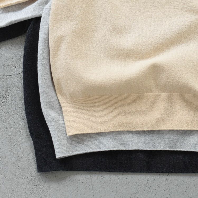stretch organic cotton bottle-neck sweater ストレッチオーガニックコットン ボトルネックセーター