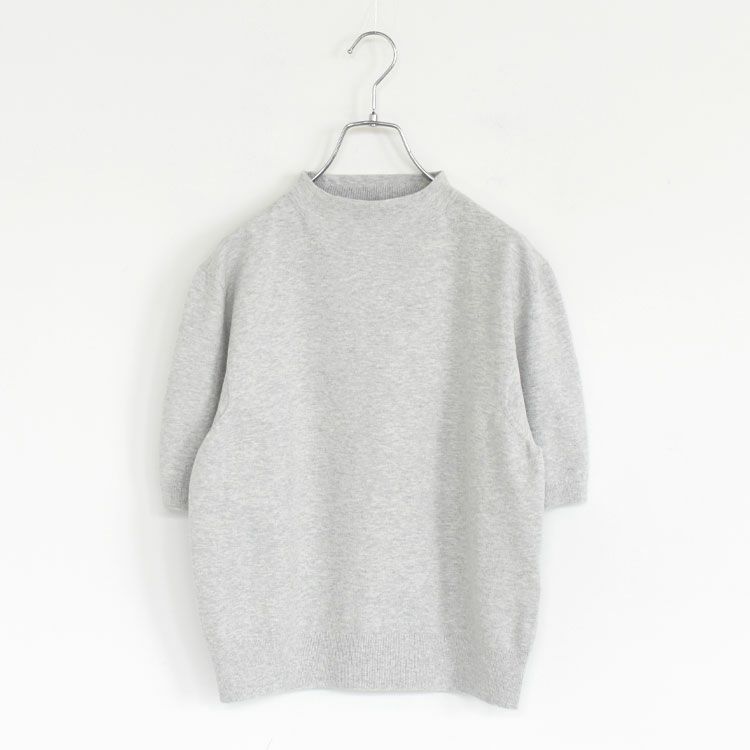 stretch organic cotton bottle-neck sweater ストレッチオーガニックコットン ボトルネックセーター