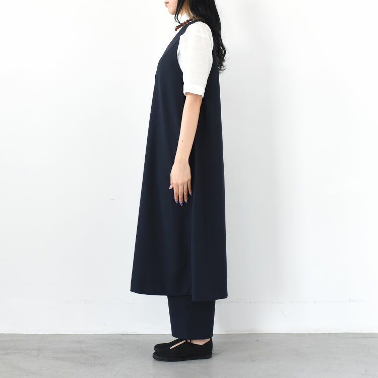 V neck long gilet onepiece Vネック ロングジレ ワンピース