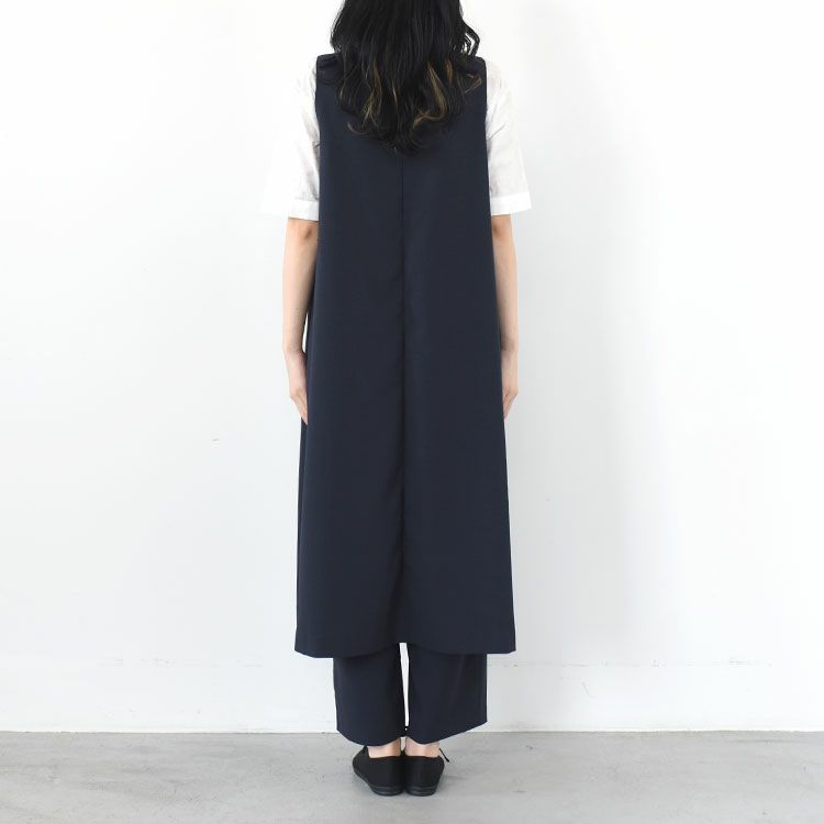 V neck long gilet onepiece Vネック ロングジレ ワンピース