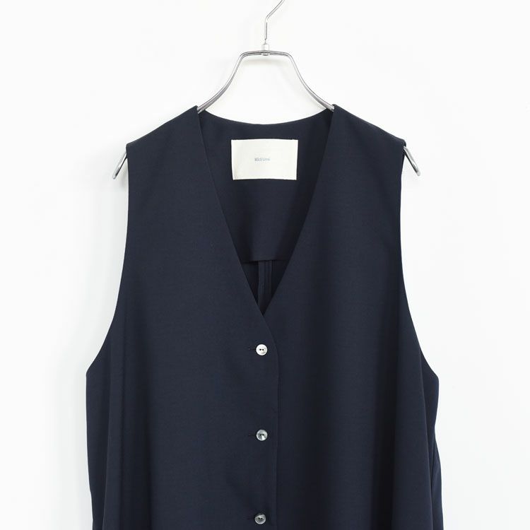 V neck long gilet onepiece Vネック ロングジレ ワンピース