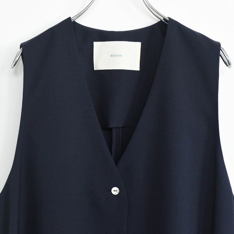 V neck long gilet onepiece Vネック ロングジレ ワンピース