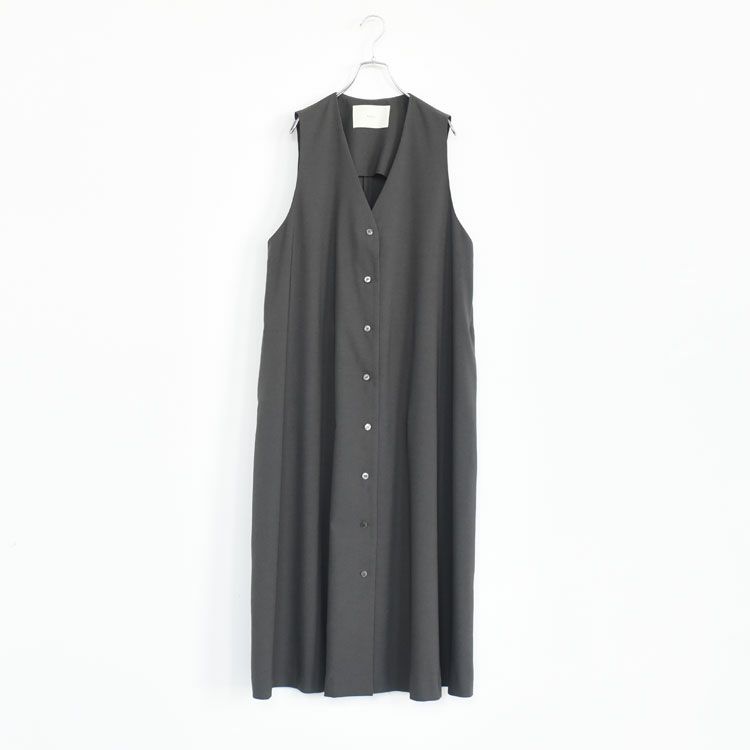 V neck long gilet onepiece Vネック ロングジレ ワンピース