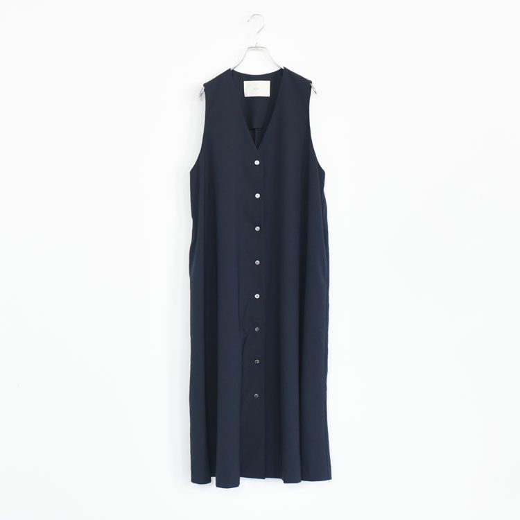 V neck long gilet onepiece Vネック ロングジレ ワンピース