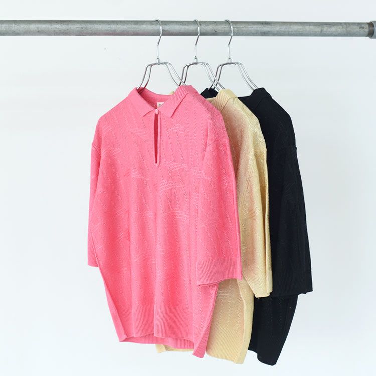 BRIGHT LACE KNIT POLO ブライトレースニットポロ