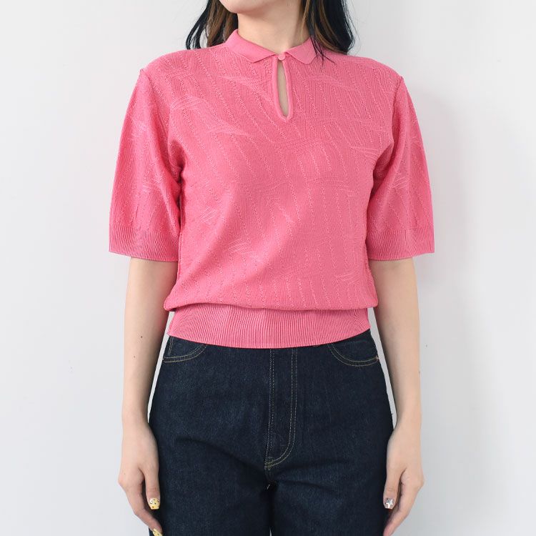 BRIGHT LACE KNIT POLO ブライトレースニットポロ