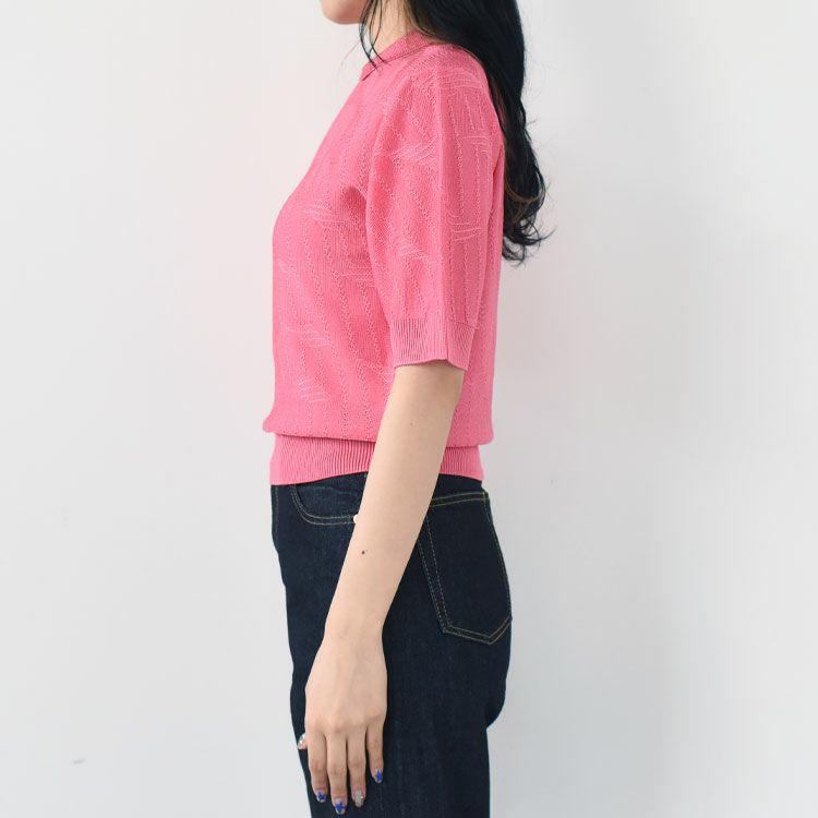 BRIGHT LACE KNIT POLO ブライトレースニットポロ