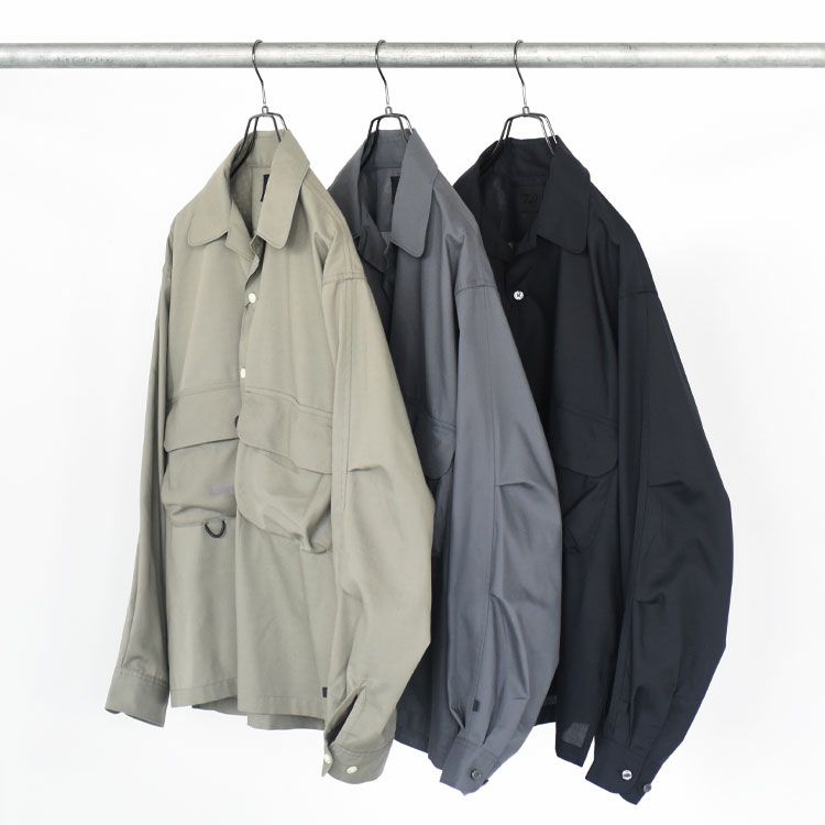 TECH SPORTS OPEN COLLAR SHIRT L/S テック スポーツ オープン