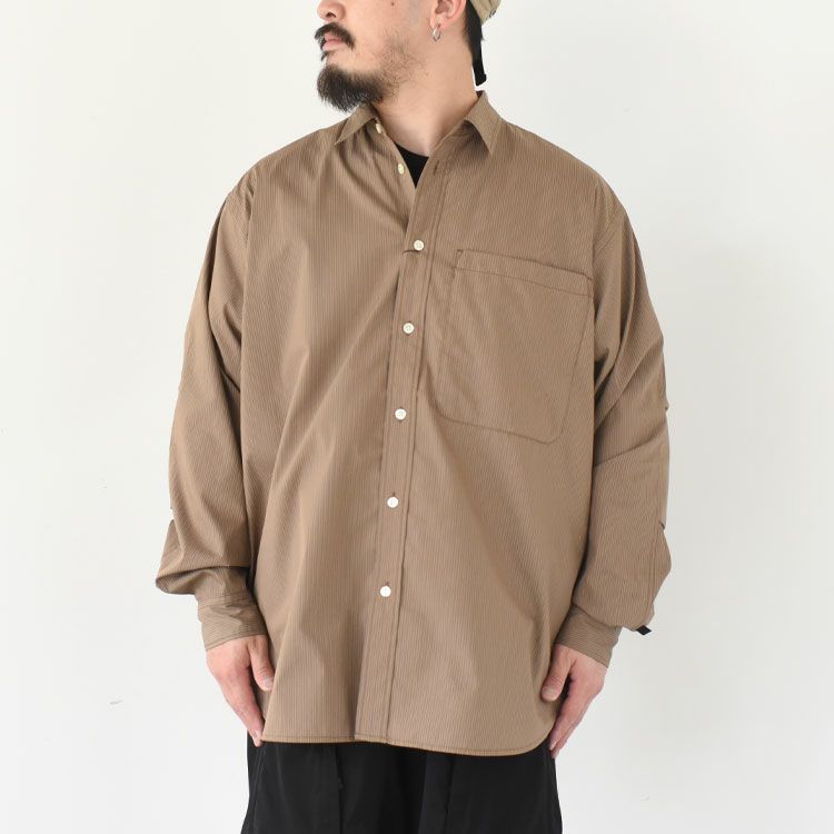 TECH REGULAR STRIPE SHIRT L/S テック レギュラーストライプシャツ 