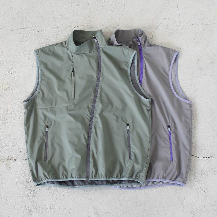 CURVE ZIP UP NYLON VEST カーブジップアップ ナイロンベスト