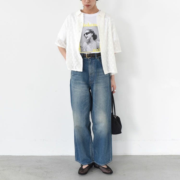 cut jacquard half sleeve shirt カットジャカードハーフスリーブシャツ